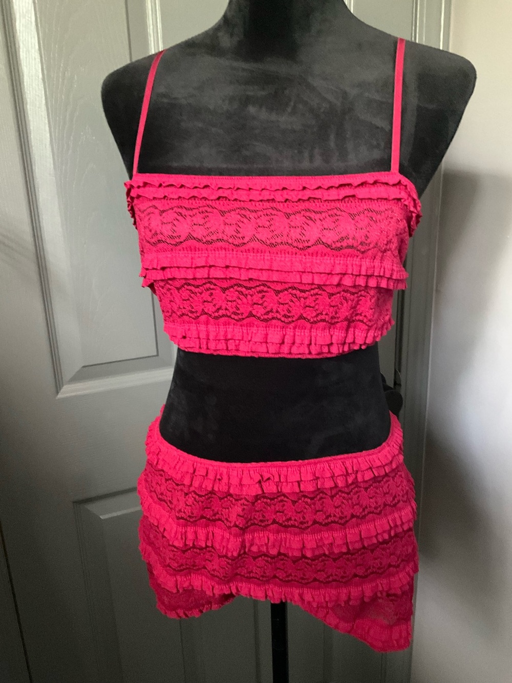 Anthropology XS/S burgundy, lace, bralette  and bottoms set
